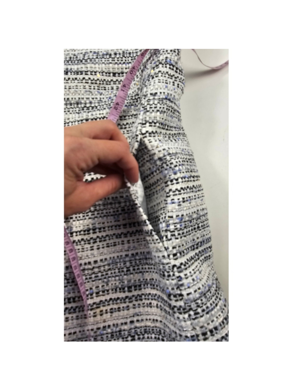 Tahari wool blend twill frayed detail tynic length open blazer sz 14 old money - Picture 6 of 9